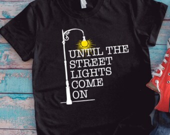 Until the Street Lights Come On, Black Unisex Short Sleeve T-shirt