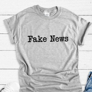 Fake News, Gray Unisex Short Sleeve T-shirt with FREE SHIPPING