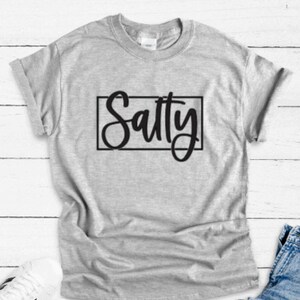 Salty, Gray Unisex Short Sleeve T-shirt / FREE SHIPPING