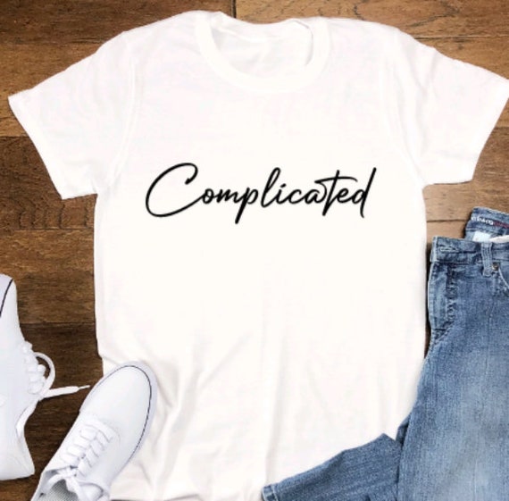 トップス Simply Complicated TEE WHITE Complicated, Unisex White Short Sleeve T-shirt - Etsy