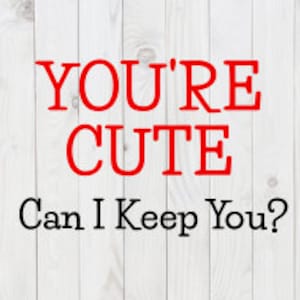 Tu es mignon, puis-je te garder, fichier Svg drôle, pdf, png, dxf, téléchargement numérique, fichier de coupe cricut