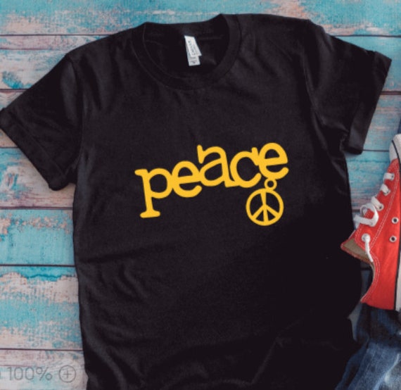 Peace, Black Unisex Short Sleeve T-shirt With FREE SHIPPING - Etsy