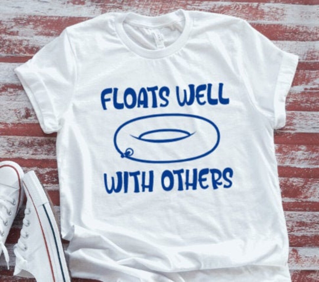 Floats Well With Others White Short Sleeve Tshirt With FREE SHIPPING