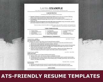 ats resume template etsy