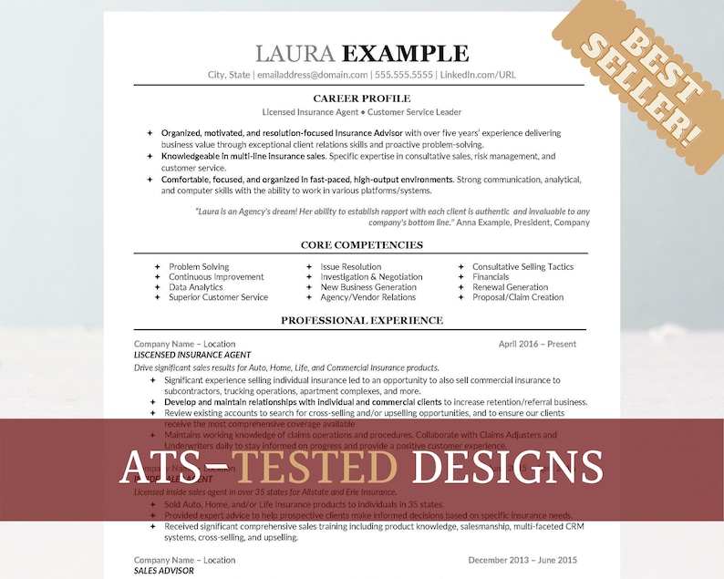 ATS Professional Resume Template for Word Modern Resume Template Creative Cover Letter for Word 4 image 1