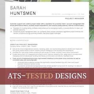 May include: A resume for a project manager with a background in creative project management and customer support. The resume highlights the candidate's experience in leading teams, managing projects, and driving sales and revenue growth.