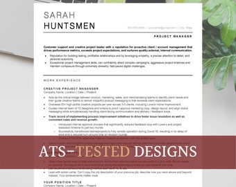 ATS Professional Resume Template for Word Download | Minimalist Resume for Project Managers, Account Manager, Professionals" #26"