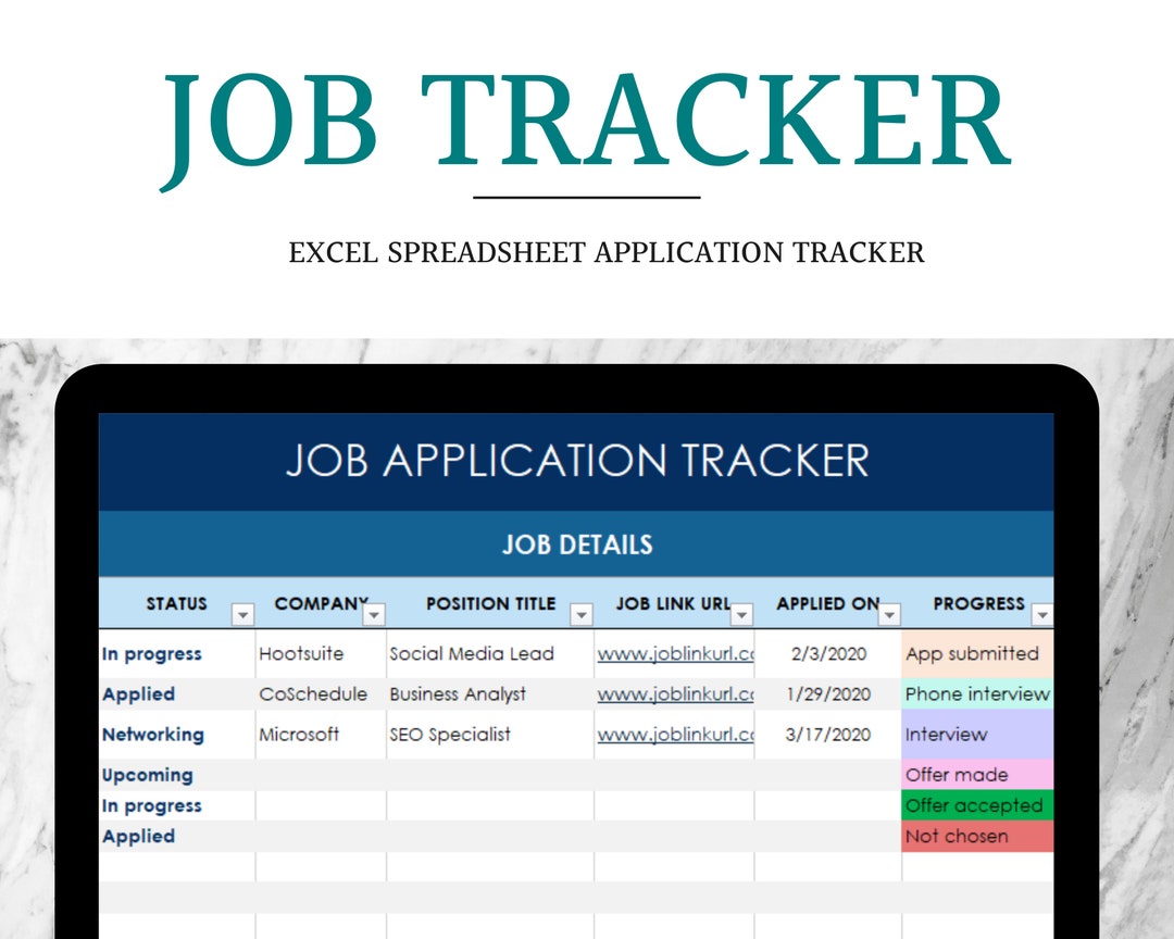 Job Application Tracker Excel Spreadsheet Job Search Planner Etsy Job Application Tracker Excel Spreadsheet Job Search Planner Etsy