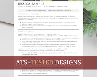 2023 ATS Professional Resume Template for MS Word |  Minimalist Resume Template + Cover Letter