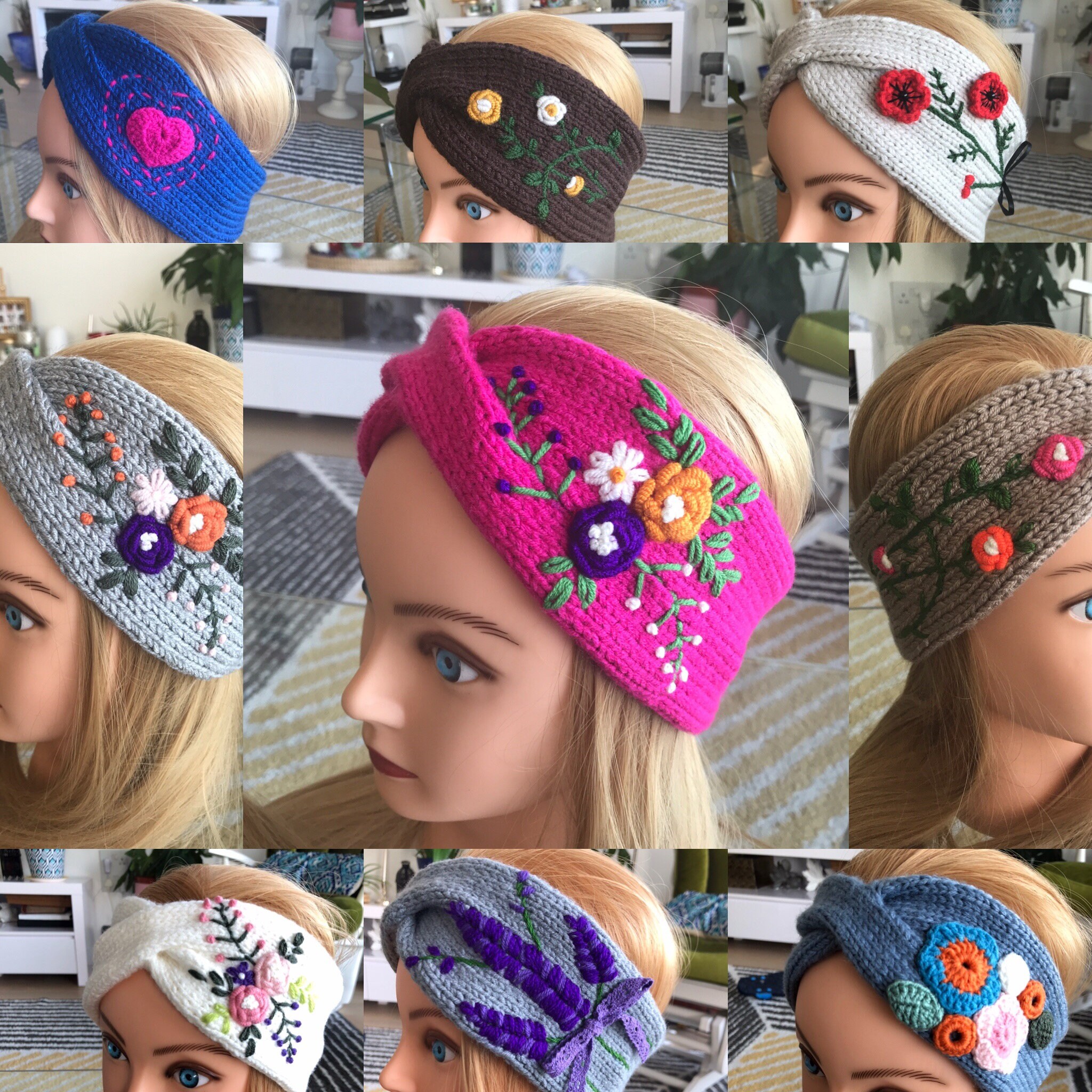 Eliffete Women’s Crochet Rhinestone Headband – Knitted Hat Cap, Fashion Headwrap For Winter - View #2