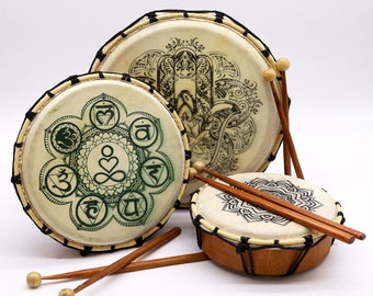 Shamanic Drum Mandala Pattern Chakra or Hamsa 3 sizes available