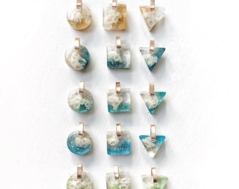 Florida Beach Coral Resin Necklace: Custom Sand & Shape