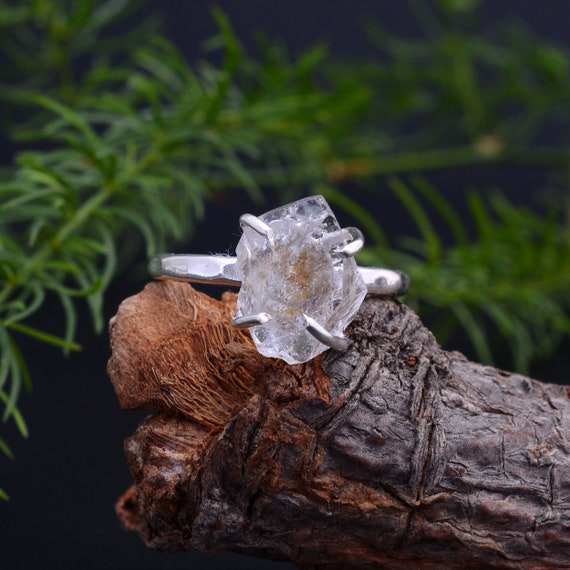 Herkimer diamond ring etsy clearance