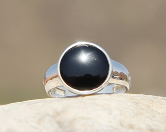Anillo de ónix negro para hombre, anillo de plata de ley 925, anillo con piedra natal de diciembre, anillo de plata de ley 925, anillo de ónix para hombre, regalo para hombre, anillo sello
