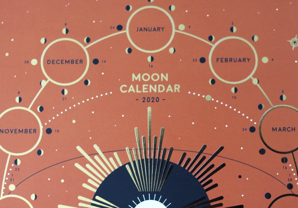Art Poster - Moon Calendar 2020