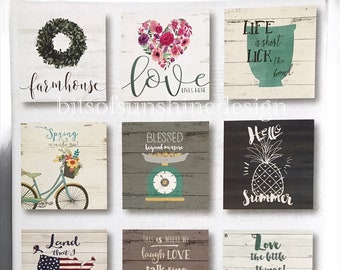 Farmhouse - Holidays -  MAGNETS - 2"x2"