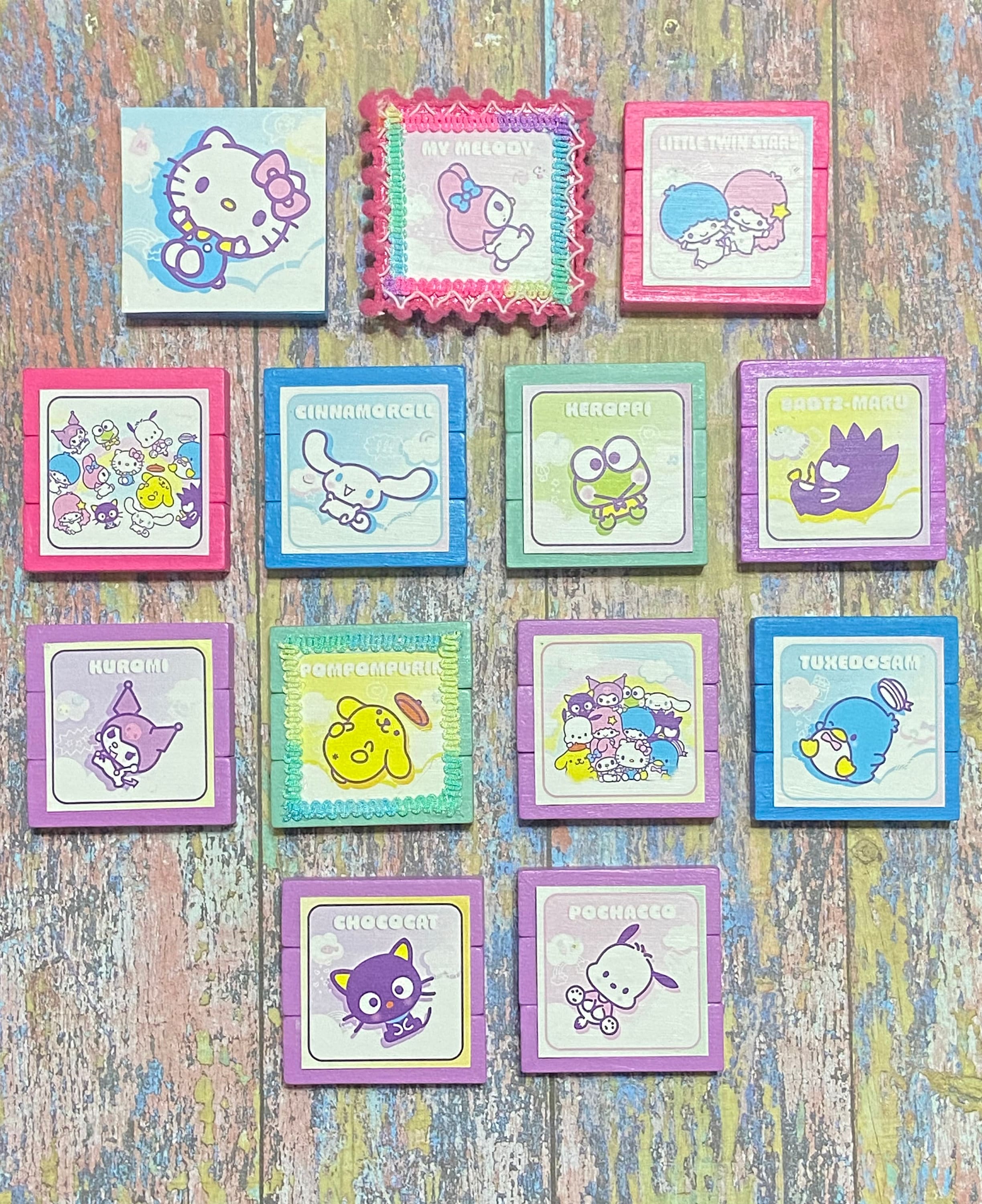 Sanrio Perler Bead Keychains or Magnets, Hello Kitty, Keroppi, My Melody,  Pochacco, Badtz Maru, Pom Pom Purin, Cinnamoroll 