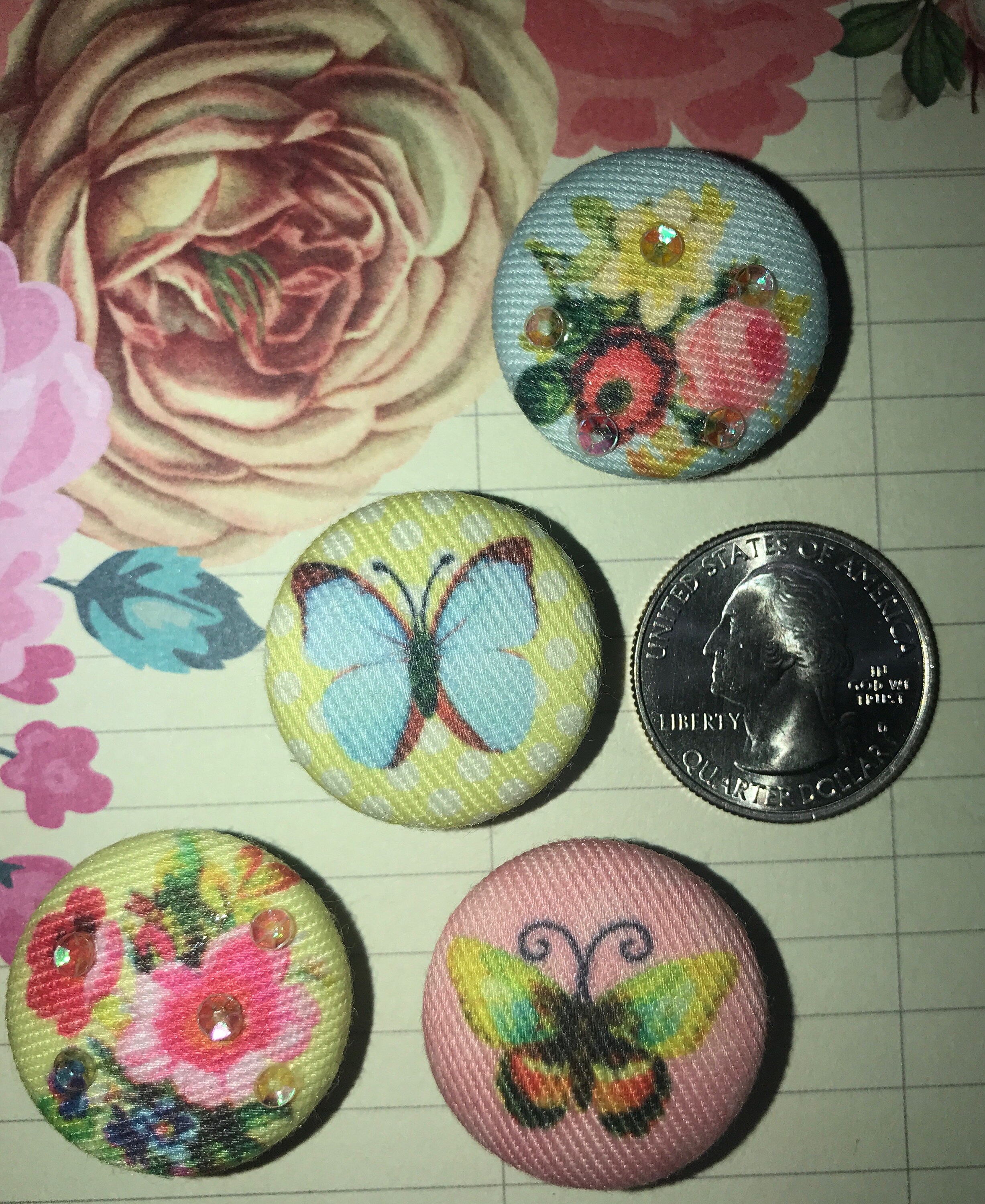 Fabric set of 4 fridge floral fabric floral Etsy