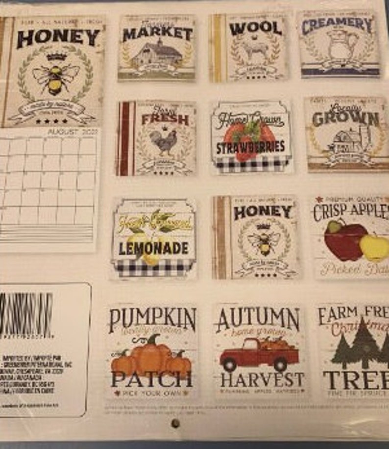 2021 Farmers Market Calendar Dollar Tree Etsy