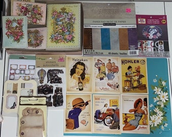 Vintage And Vintage Inspired Ephemera Lot Scrapbook Junk Journal Crafts