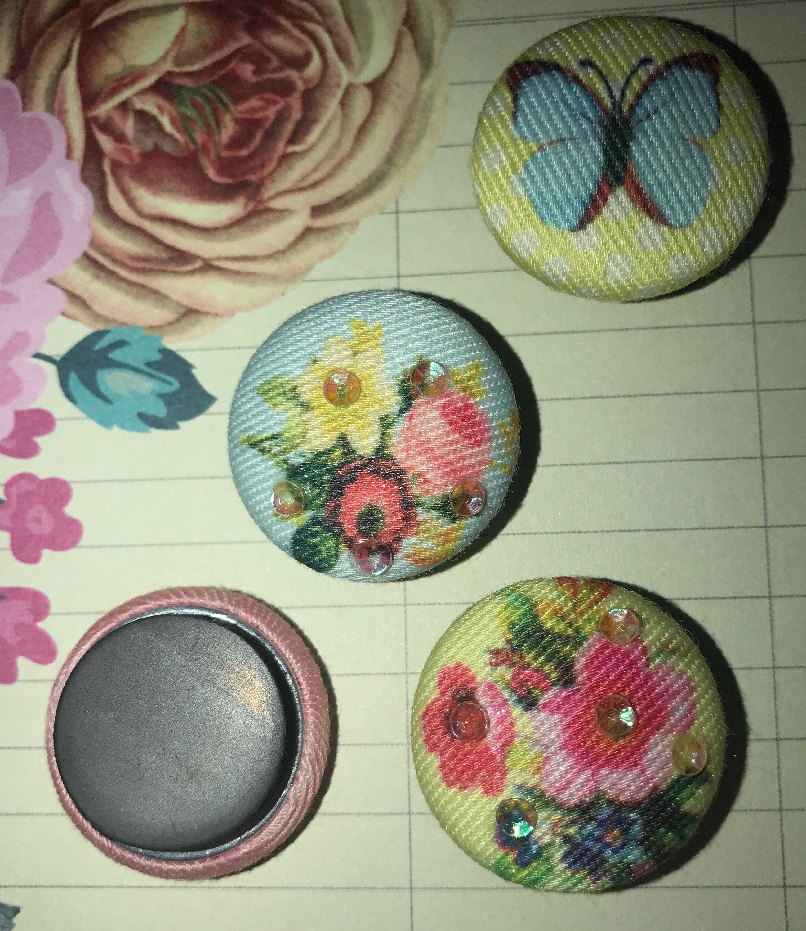 Fabric set of 4 fridge floral fabric floral Etsy