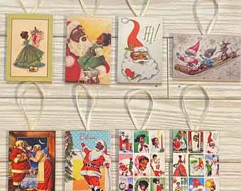 Vintage Black Christmas Black Santa Christmas Ornaments Listing 2