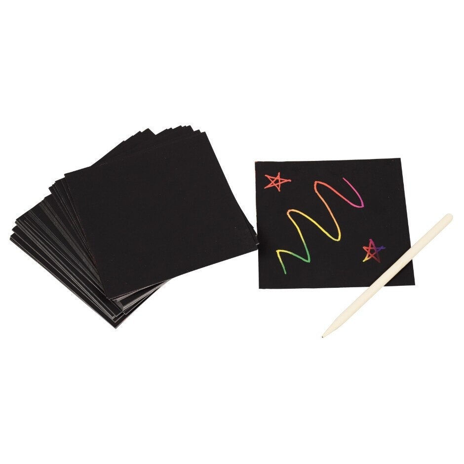 30 Sheet Scratch Art Rainbow Paper Scratchboard, Classroom Art