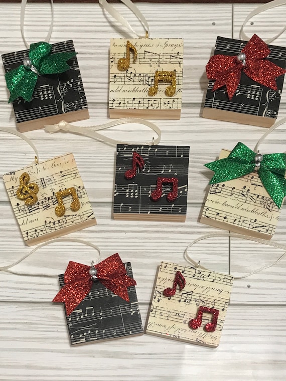Music Note Ornaments Sheet Music Ornaments Christmas Etsy