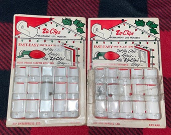 Vintage Christmas Light Clips, Zip Clips Permanent Lite Holders