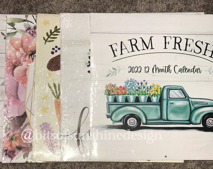 2022 Farmhouse Calendars Farm Fresh Farmhouse Farmer's Market Dollar