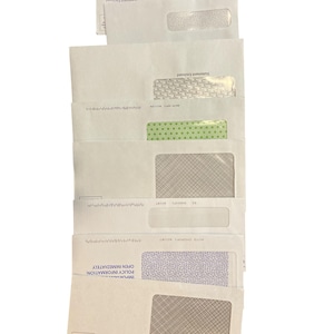 30 Assorted Security Envelopes for Junk Journaling, Mixed Media, Collage, Paper Crafting, Recycled Ephemera Pack, Scrap Pack Mail