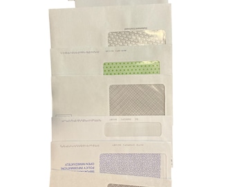 30 Assorted Security Envelopes for Junk Journaling, Mixed Media, Collage, Paper Crafting, Recycled Ephemera Pack, Scrap Pack Mail