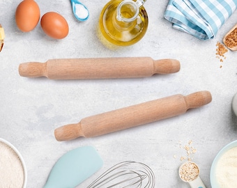 Set of 3 Mini Rolling Pins for Crafts, 5.5 Inches Long Wooden Rolling Pins for Baking, Fondant Clay