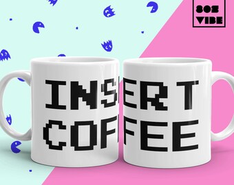 Coffee Mug Gift, Video Game Decor or Arcade Office Decor, Large ceramic mug Gamer Gifts for him or her, Retro Gaming large coffee mug