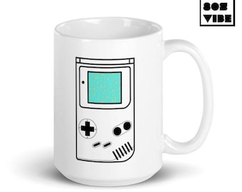Gaming COFFEE MUG, Taza de café de niño juego para los jugadores, taza de juego retro fresco, regalo de la taza del jugador, taza de café de cerámica brillante, regalos de los años 80 para los jugadores