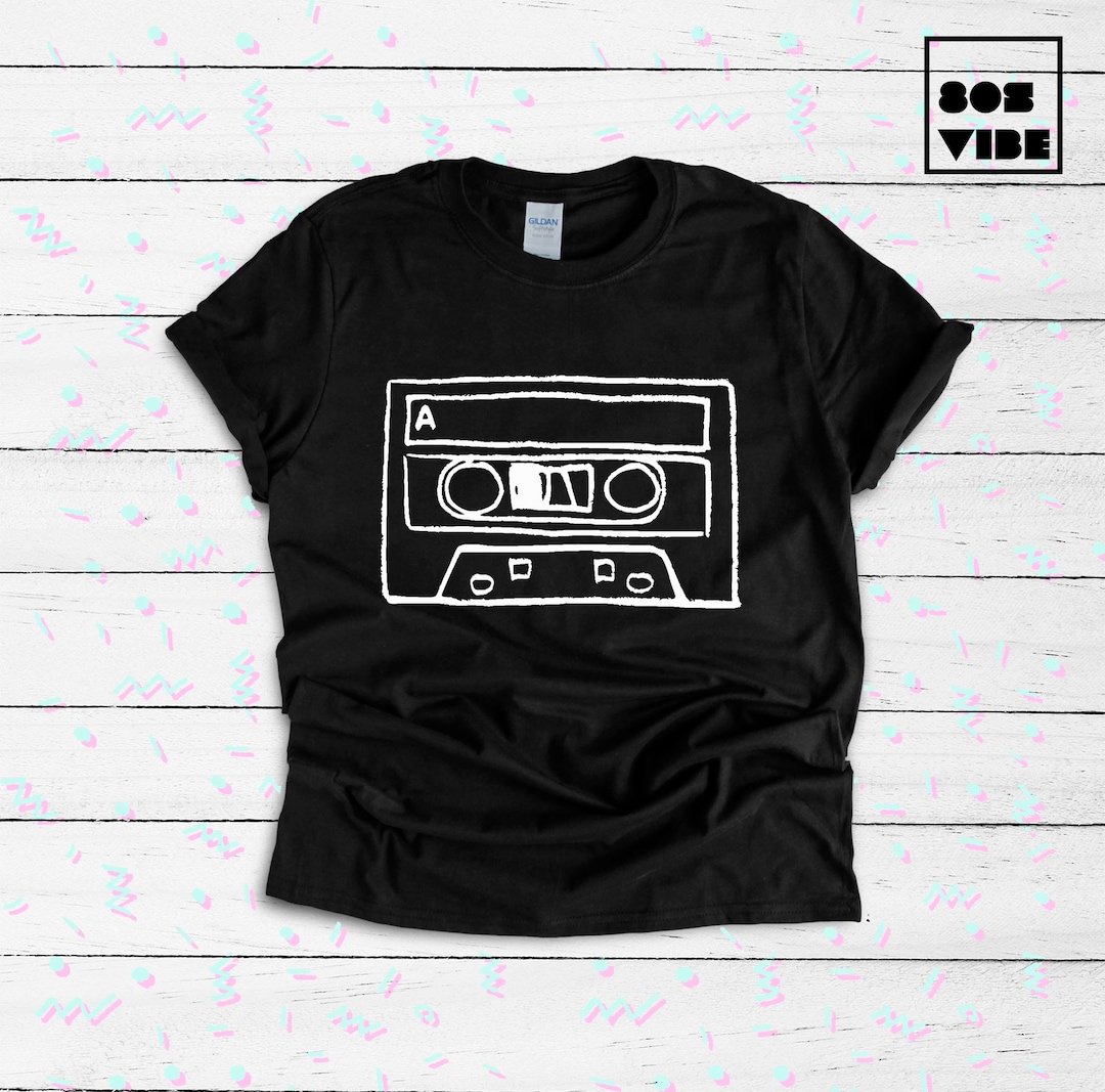Tシャツ・カットソー 1993studio Vintage Cassette Tape T-Shirt_Black Cassette Tape Unisex T-shirt, Cassette Tape Vintage T-shirt