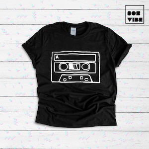 Cassette Tape T-Shirt | 80s Retro Music Vintage T Shirt | Nostalgic Gift for Music Lover | Unisex 80s Mixtape Graphic Tee | Free Shipping