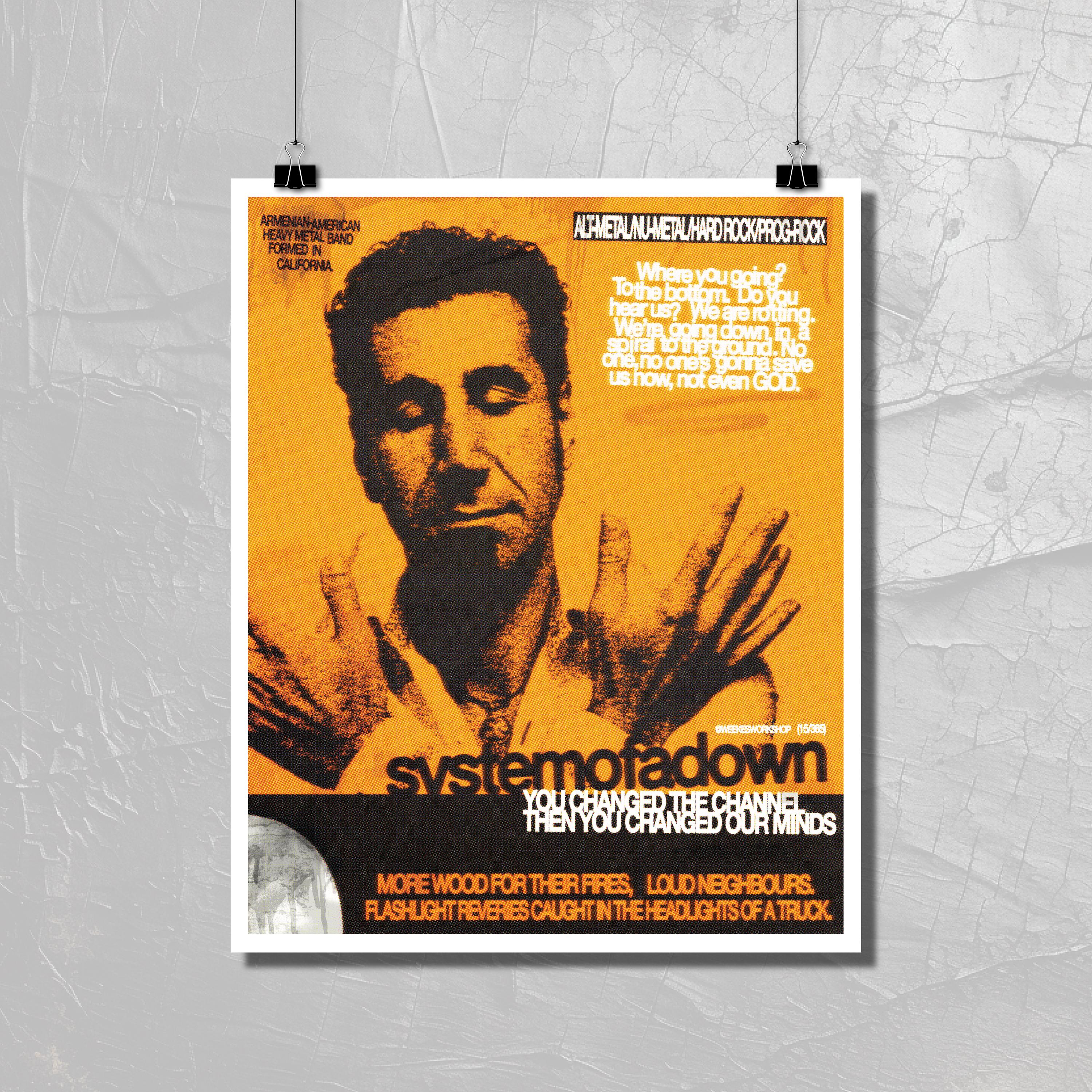 Generic System Of A Down Poster Wandbild Bild A4 Retro Heavy Metal Rockband