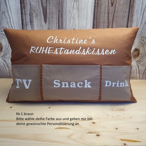 personalisiertes Ruhestandsgeschenk Kissen TV/Snack/Bier Geschenk,Rente, Pension Nr.1