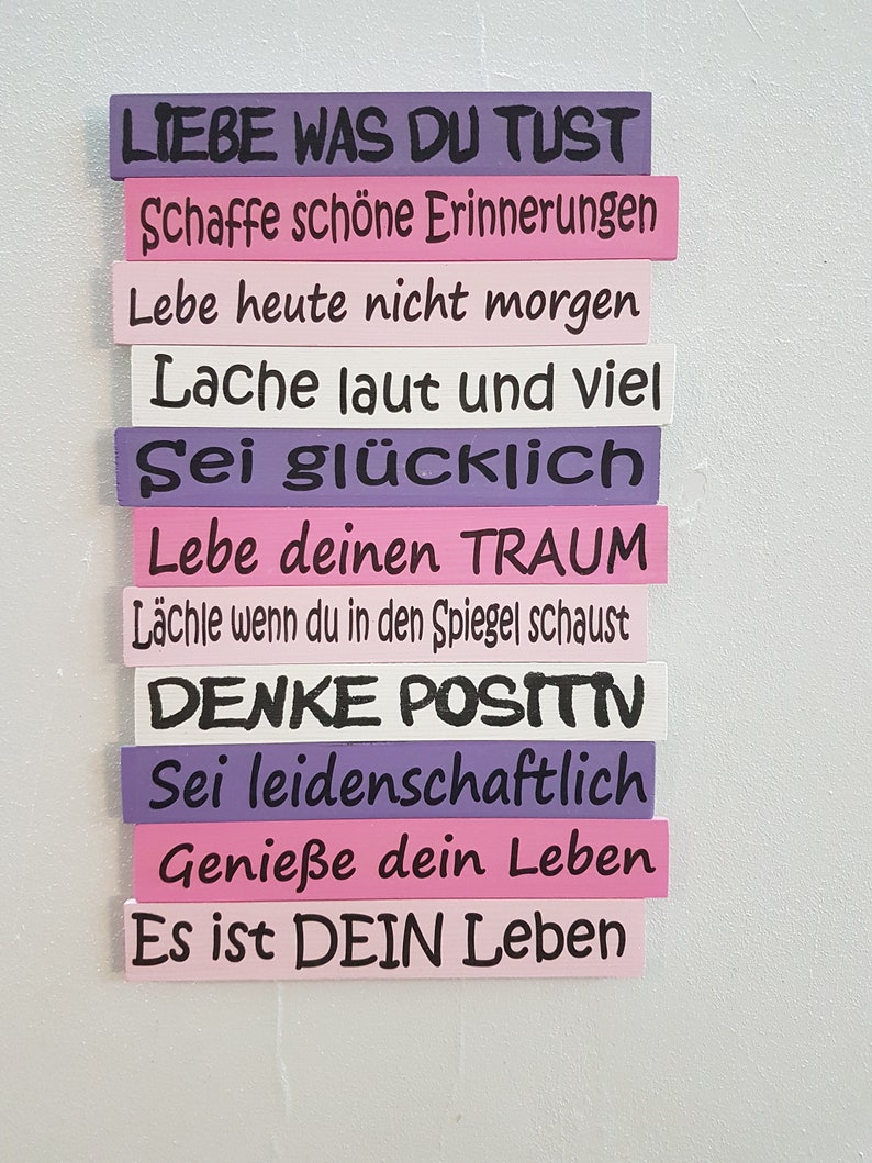 Holzschild mit Spruch Liebe was du tust Dekotafel Etsy