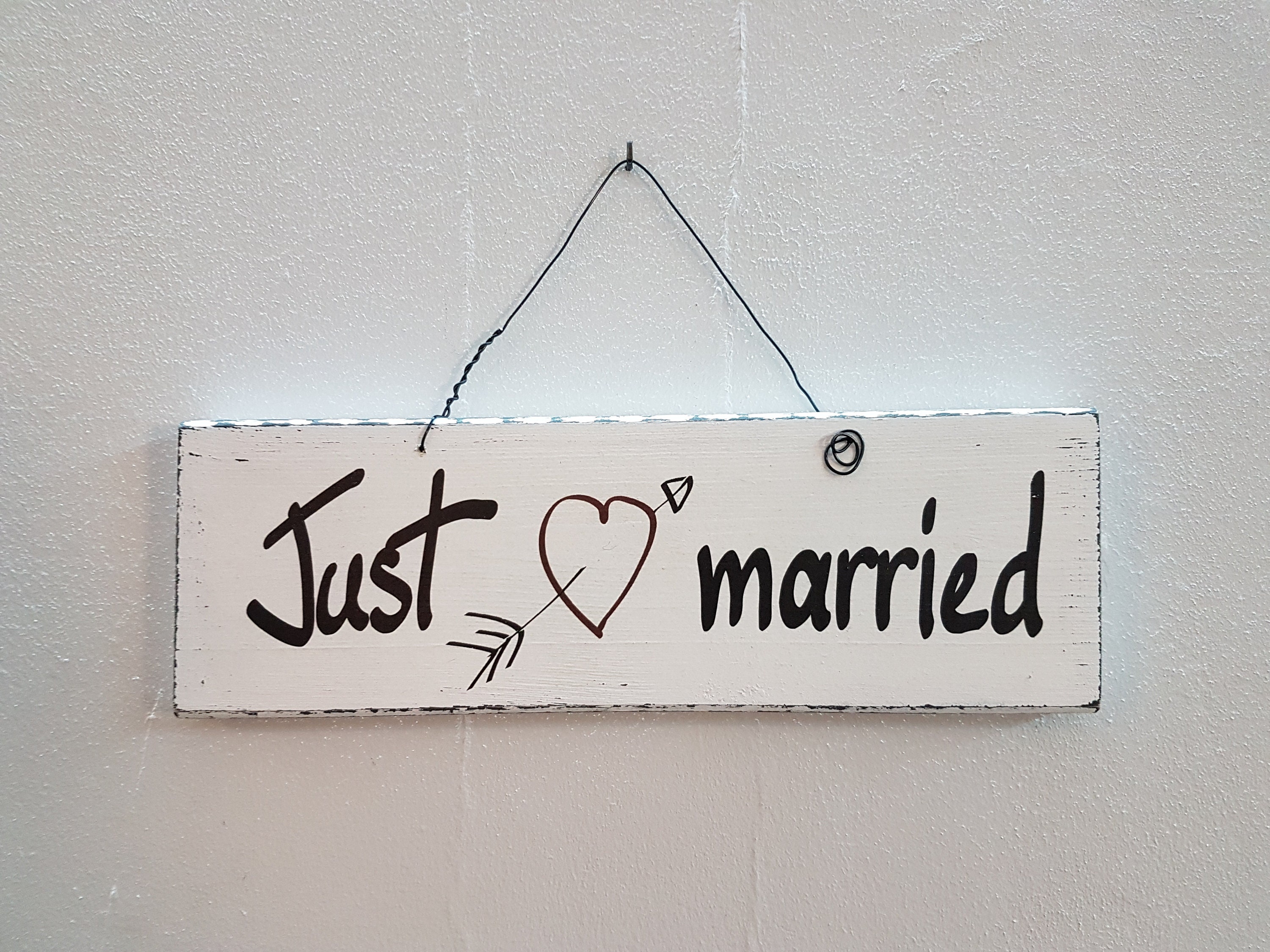 Hochzeitsschild Just married Holzschild mit Spruch Dekotafel Etsy
