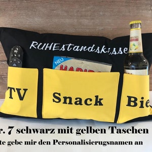 personalisiertes Ruhestandsgeschenk Kissen TV/Snack/Bier Geschenk,Rente, Pension Nr.7