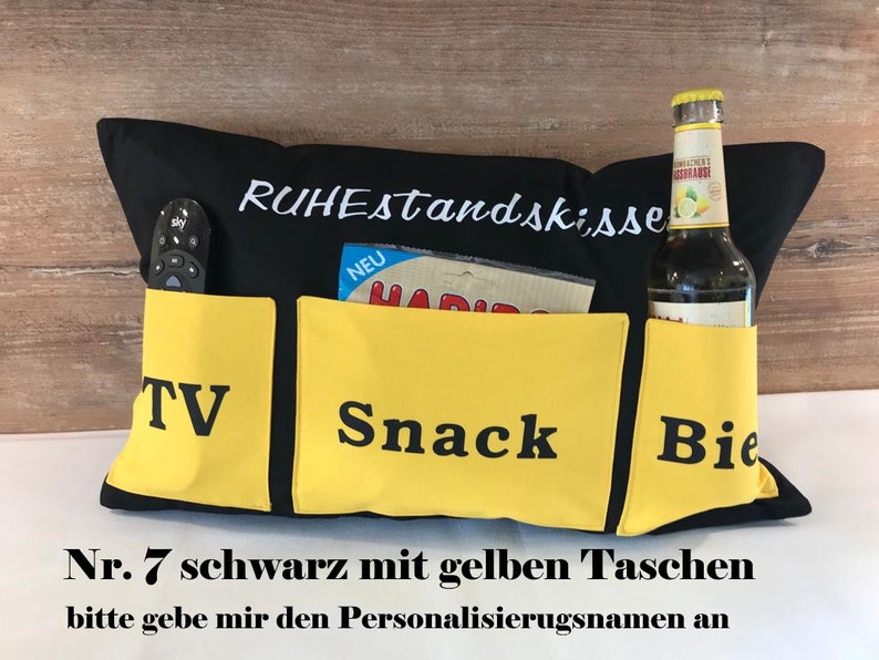 personalisiertes Ruhestandsgeschenk Kissen TV/Snack/Bier Geschenk,Rente, Pension Nr.7