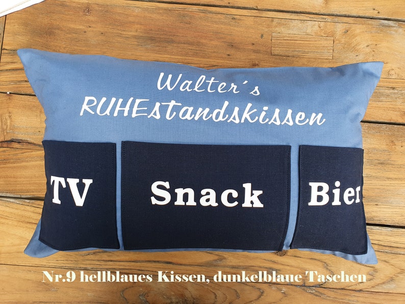 personalisiertes Ruhestandsgeschenk Kissen TV/Snack/Bier Geschenk,Rente, Pension Nr.9