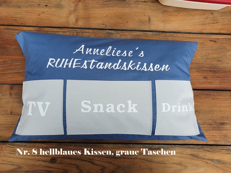 personalisiertes Ruhestandsgeschenk Kissen TV/Snack/Bier Geschenk,Rente, Pension Nr.8