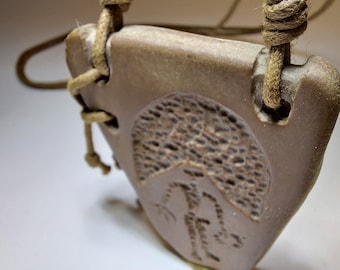 Shaman Necklace, Petroglyph Necklace, Tribal Pendant, Bohem and Hippie Jewelry