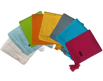 Colourful Cotton Waffle Throws, Colourful Home Accessories, Cotton Throw with Tassels