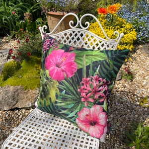 Colourful Print Garden Seating Cushion Showerproof Outdoor Scatter Cushion, Garden Accessory Cushions, Patio and Garden Cushions