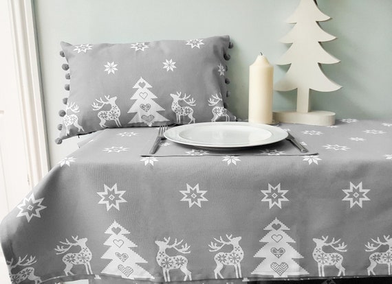 Hiasan Faux Linen Rectangle Tablecloth - 54 X 120 Inch, Light Grey, Wrinkle & Stain Resistant, Washable Dining Cover - View #7