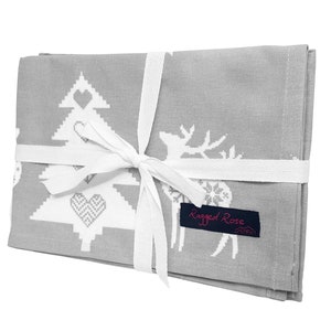 grey christmas tea towels